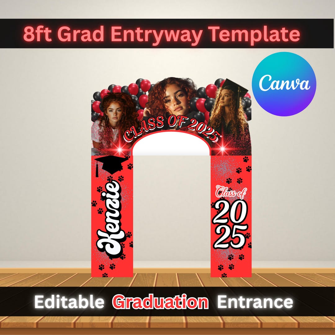 Graduation Arch Entry Graduation Entryway/arch/entrance EDITABLE Canva Template 8ft - Etsy