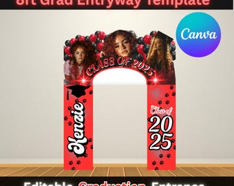 Graduation Entryway/Arch/Entrance EDITABLE Canva Template 8ft