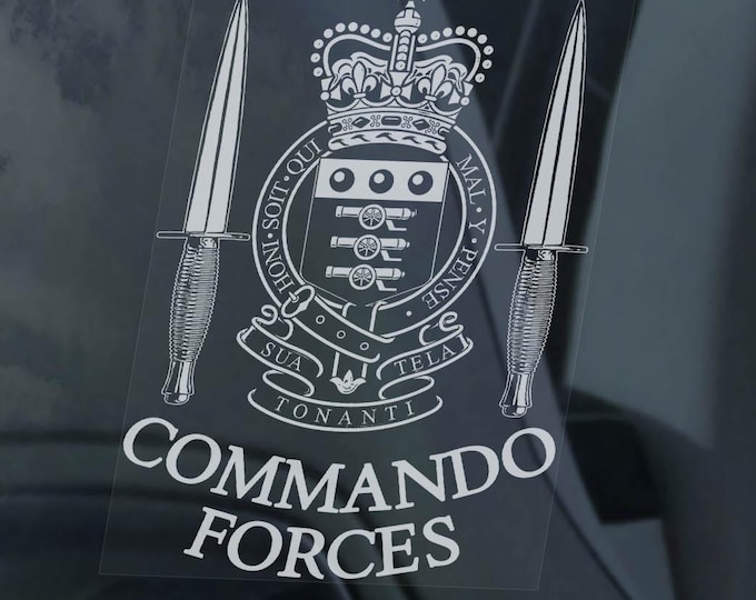 Commando Forces Sticker - British Army Military Regiment Window Car Window Sign -V01