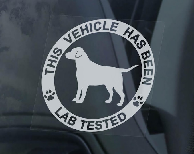 x2 Lab Tested, Car Window Stickers - Retriever Dog Sign Bumper Decal Sticker Labrador Gifts -V0BW