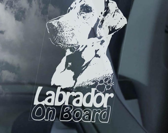 Labrador Car Window Sticker  |  Retriever Dog Sign Lab Gundog Decal -V14