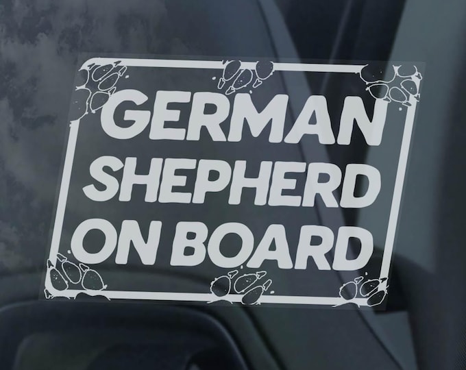 2x German Shepherd on Board   |   GSD Car Window Stickers   |   Any Breed! Customise & Personalise -V40