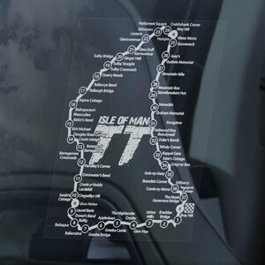 Isle of Man MountainCourse Sticker, Motorrad TT Rennstrecke Karte, Autofenster Aufkleber -V04BW