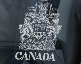 CANADA Car Sticker, Canadian Coat of Arms National Flag Sovereign ...