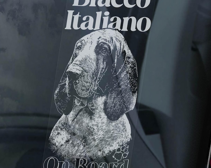 Bracco Italiano Dog Car Sticker - Window Sign Warning Decal Pet Owner Gift PERSONALISE with your text! -V02