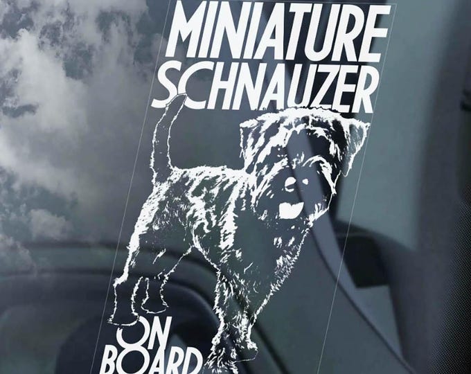 Miniature Schnauzer Dog Sticker, Car Window Sign, Pet Owner Gift -V02