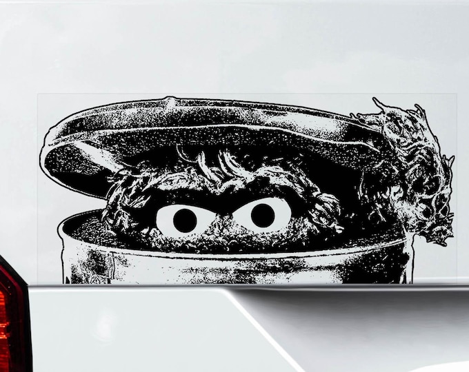 OSCAR THE GROUCH Car Window Sticker, Muppets Peeper Laptop Bumper Decal Sign -V03WB