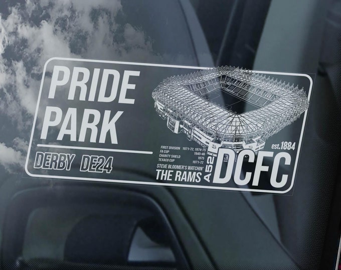 PRIDE PARK Car Sticker - DCFC Football Window Laptop Decal Derby County - V01