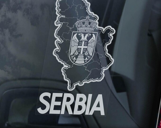 SERBIA Car Sticker - Srbija Eagle Coat of Arms Flag Football Country Window Sign Crest - V01