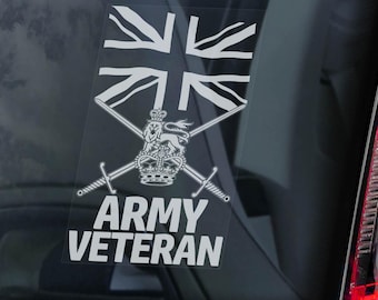 Army Veteran Sticker - British Military Regiment Window Car Window Sign Cap Badge Gift -V02WB