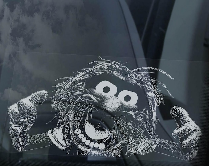 ANIMAL Car Window Sticker, Laptop Decal Bumper Sign Muppet Show Fan Gift -V02