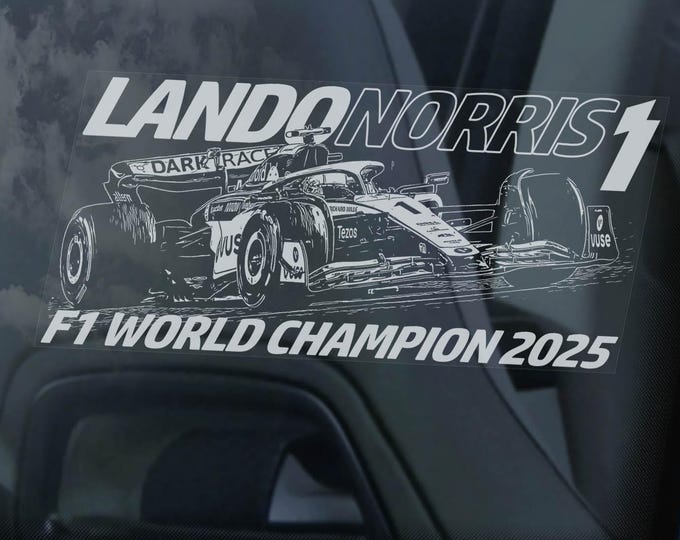Lando Norris #1 Sticker  |   F1 World Champion 2025  |  McLaren Car Window Sticker Gift -V05