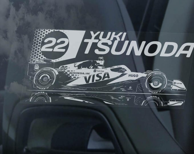 Yuki Tsunoda #22 Car Sticker, Formula One F1 VCARB Fan Window Decal Japan Gift Idea Print Art -V01