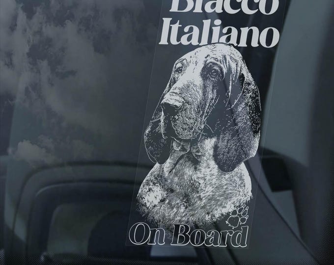 Bracco Italiano Dog Car Sticker - Window Sign Warning Decal Pet Owner Gift PERSONALISE with your text! -V02