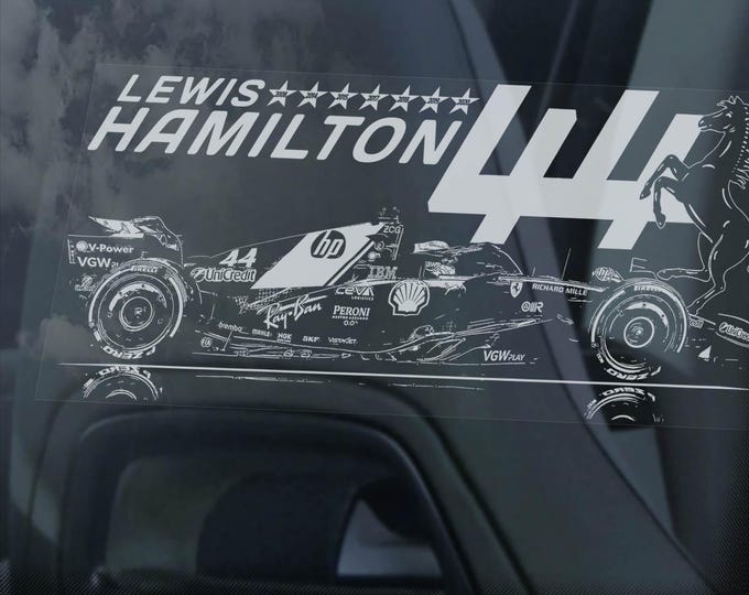 LEWIS HAMILTON 44 Sticker, Scuderia Ferrari F1 SF-25 Car Window Decal Sign Gift Art Print - V14