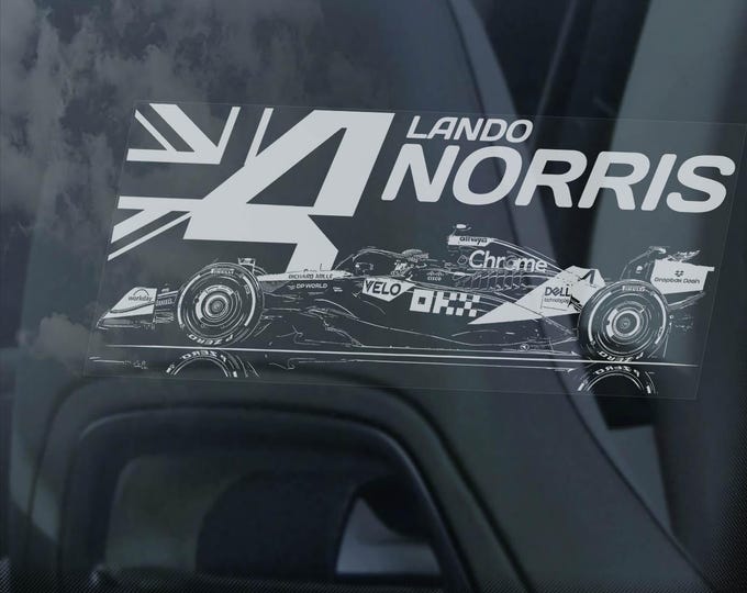 Lando Norris #4 Car Sticker, Formula One F1 MCL39 Fan Window Decal Gift Idea Print Art -V04