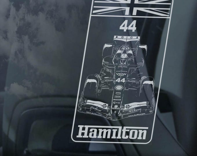 LEWIS HAMILTON 44 Sticker, Scuderia Ferrari F1 SF-25 Car Window Decal Badge Sign Gift Wall Art - V15