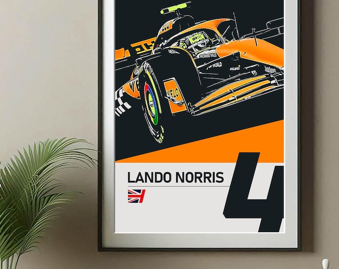 Lando Norris - Limited Edition Poster - McLaren #4 Motorsport Artwork Print, F1 Fan Gift Wall Art