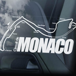 モナコ カーステッカー、フォーミュラワン F1グランプリ レーストラック サーキット モンテカルロ ウィンドウデカール - V01