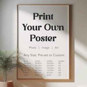 Poster Printing Service  |   Print your own Photo, Art, Image  |  Any Custom Size  |   Gloss/Satin/Matte High Quality  |  UK FREE Delivery