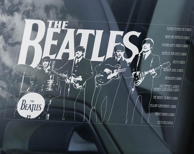 BEATLES Car Sticker, Window Sign, Laptop Vinyl, Bumper Decal, Pop Rock Band Gift Idea - Choose your design!