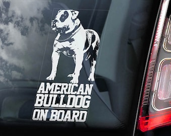 American Bulldog Etsy - american bulldog on board car window sticker beware of the dog bully scott sign decal v01