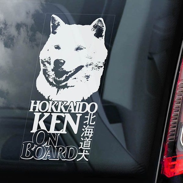 Hokkaido à bord - voiture fenêtre autocollant - Seta Ainu-ken chien signe Decal - V01