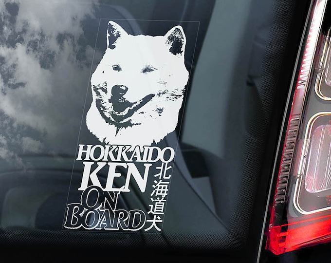 Hokkaido on Board - Car Window Sticker - Seta Ainu-ken Dog Sign Decal - V01