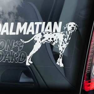ダルメシアン・オン・ボード - 車の窓用ステッカー - 馬車ヒョウ犬サイン ギフトデカール - V02