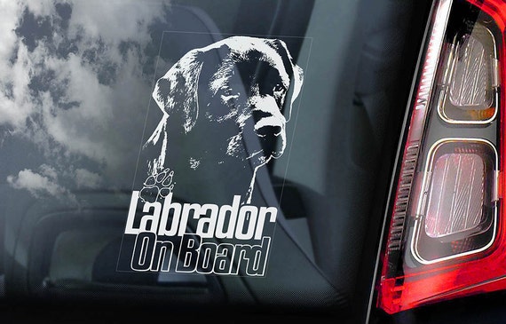 Labrador on Board - Car Window Sticker - Black Retriever Gun Dog Sign Lab Decal  -V07