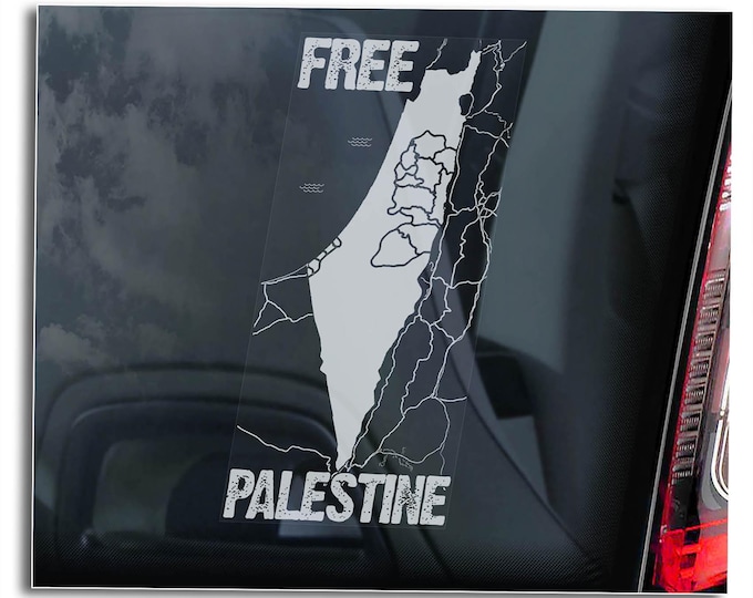 FREE Palestine Sticker, Car Window Sign, West Bank State Stand for Gaza Flag Decal Gift -V05BW