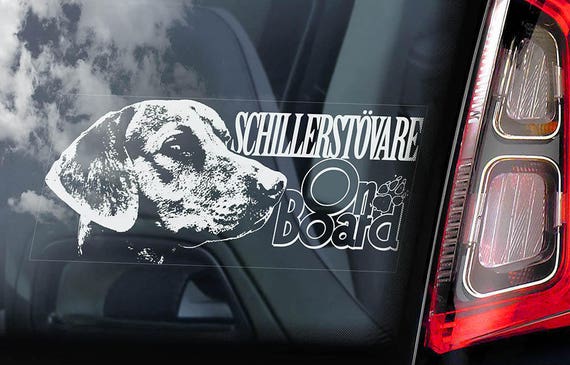 Schillerstövare on Board - Car Window Sticker - Schiller Bracke Dog Sign Decal - V01