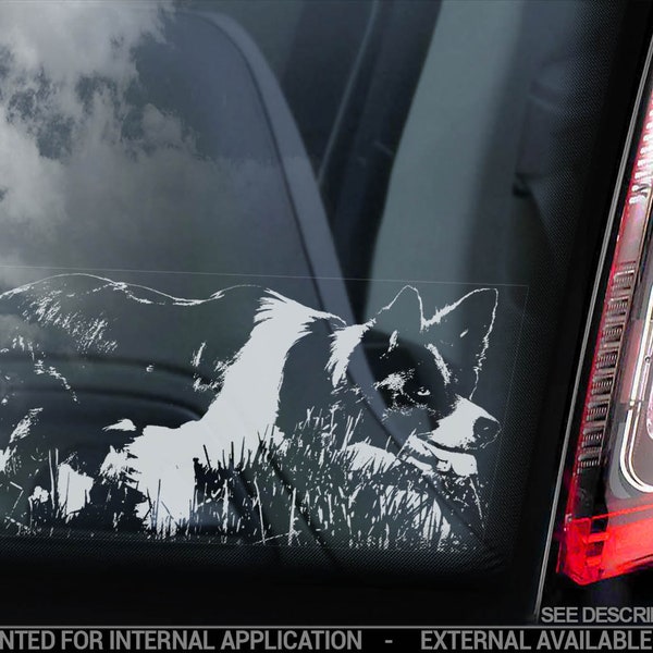 Border Collie - Autocollant fenêtre de voiture - Dog Sign Scottish Sheepdog Decal - V10