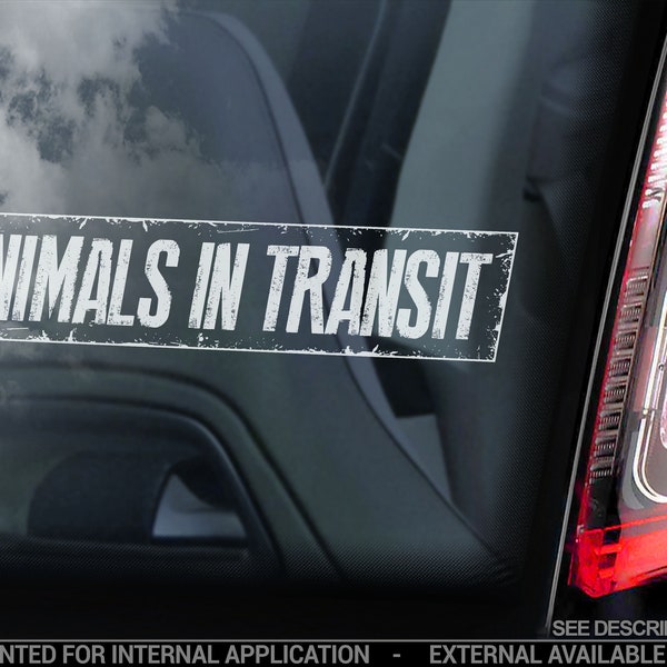 Animals in Transit - Car Window Sticker - Dog Bumper Sign Decal Gift - V02