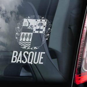BASQUE Car Window Sticker - Spain Espana Coat of Arms Flag Football Sign Crest - V01