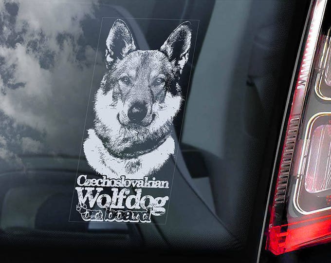 Czechoslovakian Wolfdog on Board - Car Window Sticker - Vlcak Cane Lupo Cecoslovacco Sign Decal - V10