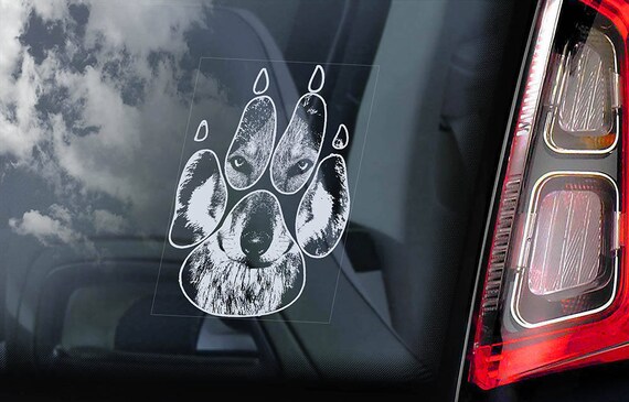 Czechoslovakian Wolfdog - Car Window Sticker - Paw Print Vlcak Cane Lupo Cecoslovacco Sign Decal - V11