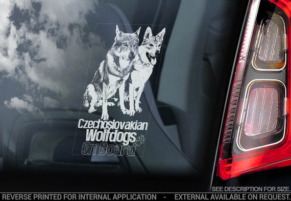 Czechoslovakian Wolfdogs on Board - Car Window Sticker - Vlcak Cane Lupo Cecoslovacco Sign Decal - V18