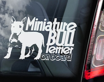 Adesivo Per Auto Con Bull Terrier On Board Con Il Cane Di Bullo Inglese - Foto 9