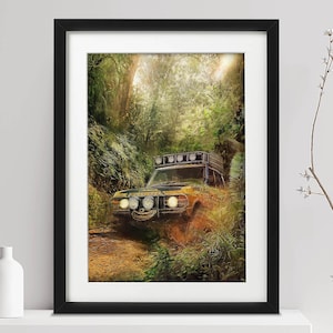 Range Rover Classic Poster Print - 1981 Camel Trophy Safari - Retro Artwork Vintage Car Art 4x4 Owner Fan Gift