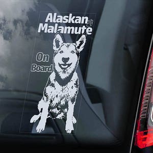 Alaskan Malamute an Bord - Autofensteraufkleber Mally - Hundebesitzer Geschenk Idee Schild Aufkleber Mally -V02