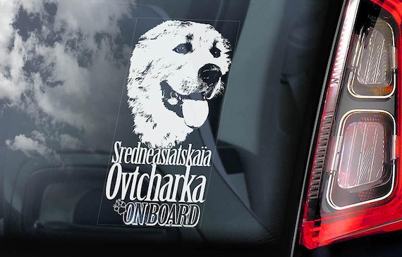 Sredneasiatskaïa Ovtcharka - Car Window Sticker - Central Asian Shepherd Dog on Board Sign Decal - V01