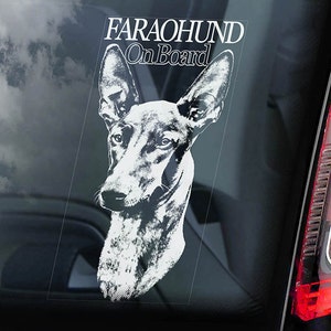 Faraohund on Board - Car Window Sticker - Pharaoh Hound Dog Sign Gift Decal - V01