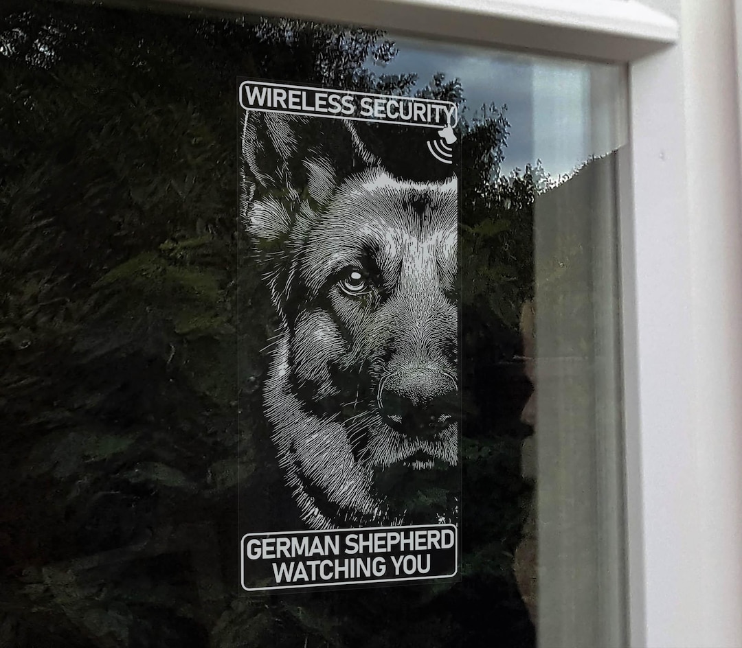 Gsd Sign German Shepherd Wireless Security | Home Protection Window Sticker ...