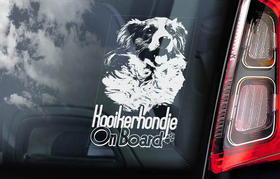 Kooikerhondje on Board - Car Window Sticker - Kooiker Dog Sign Decal - V01