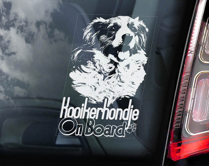 Kooikerhondje on Board - Car Window Sticker - Kooiker Dog Sign Decal - V01