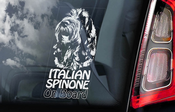 Italian Spinone on Board  - Car Window Sticker - Italiano Wire-haired Pointer Dog Sign Decal  -V01