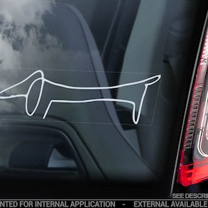 Dachshund - Car Window Sticker - Teckel Picasso Dog Sign Decal - V09