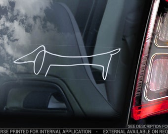 Dachshund - Car Window Sticker - Teckel Picasso Dog Sign Decal - V09
