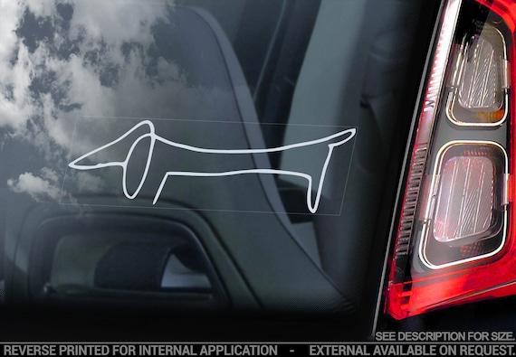 Dachshund - Car Window Sticker - Teckel Picasso Dog Sign Decal - V09